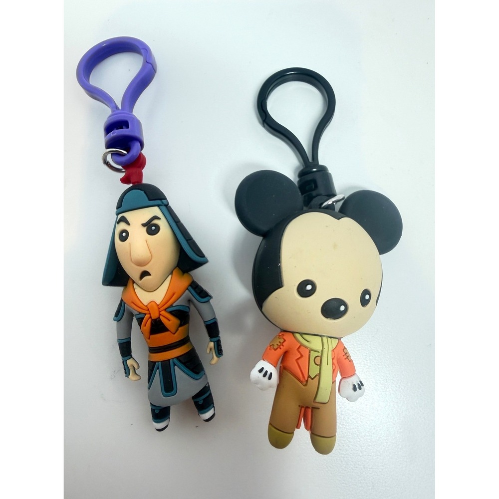 Disney Keyring Lot Mulan Ling Series 17; Mickey as Bob Cratchit Series 18